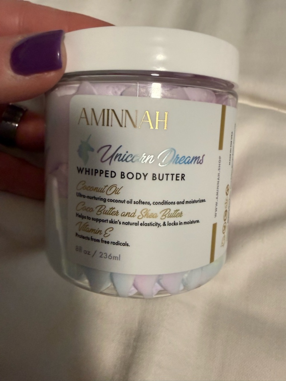 AMINNAH Unicorn Dreams Whipped Body Butter - Pastel Pink & Blue